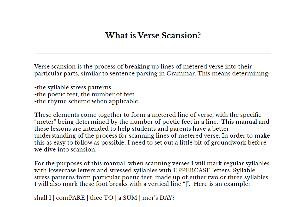 Poetry Scansion Lessons  A Delectable Education Podcast